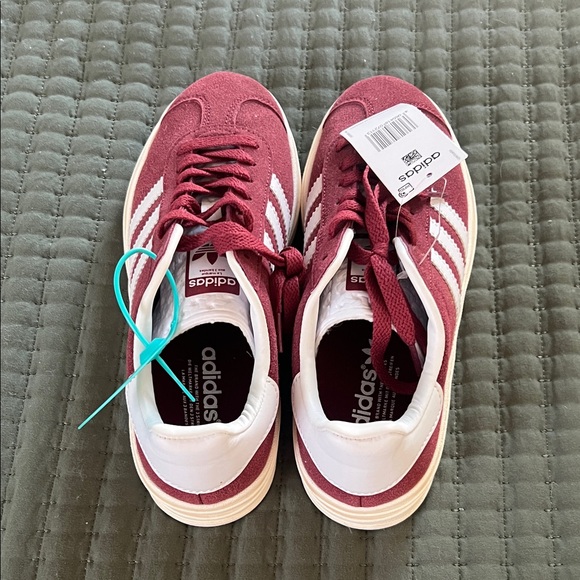 Women’s Adidas Gazelle Maroon Platform Sneakers - Picture 4 of 5